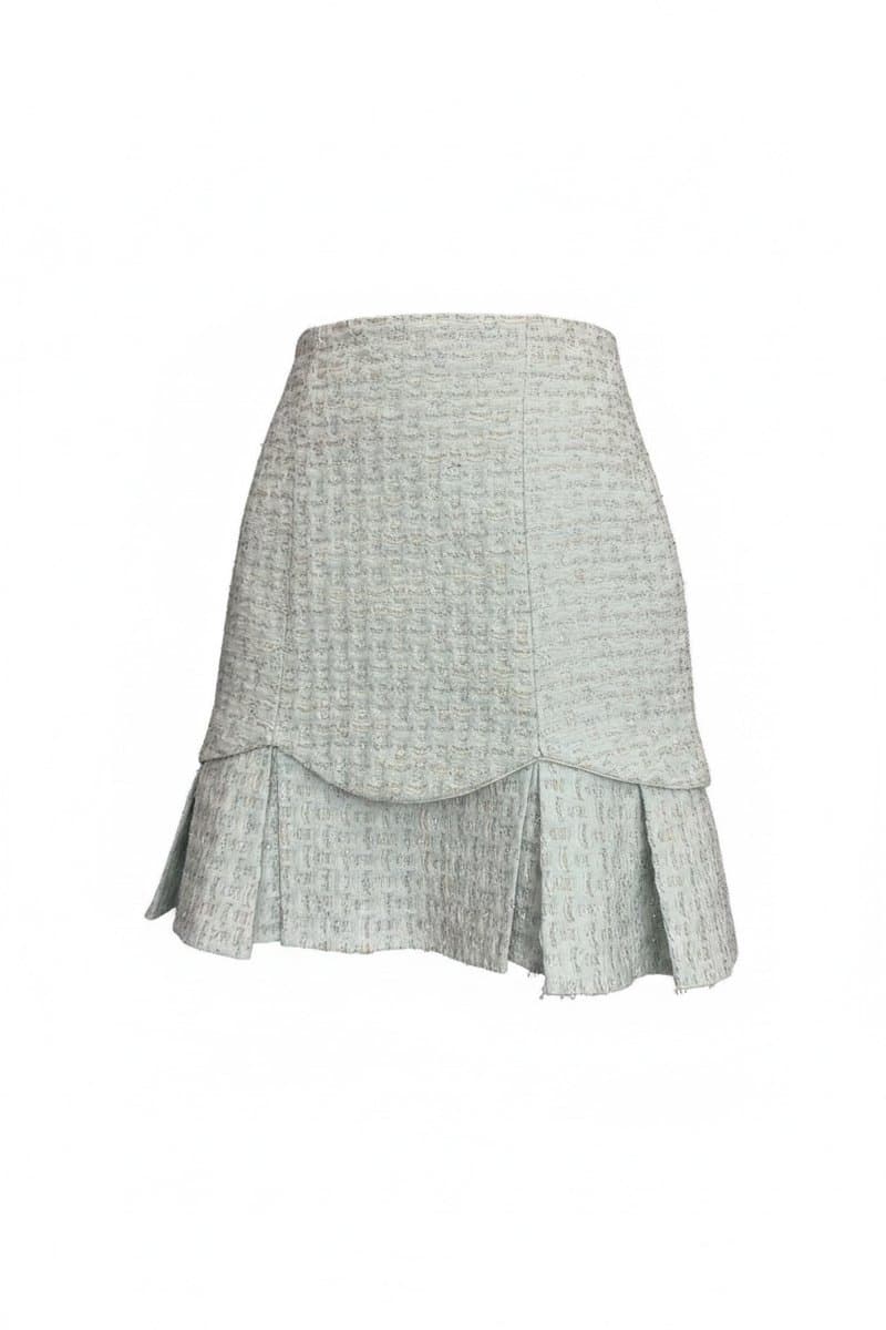 Saia Tweed Verde Cha Anamac, Anamac, Verde, tamanho M