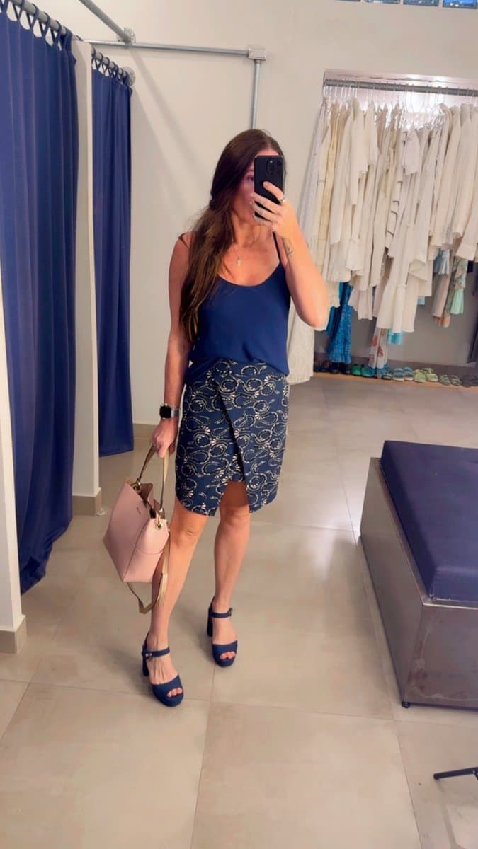 Saia Marinho Cobra Maria Filo, Maria Filó, Azul-marinho, tamanho P — foto 3