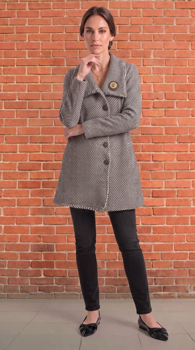Trench Coat Lã Preto e Branco Carmim, Carmim, Preto, tamanho G — foto 3