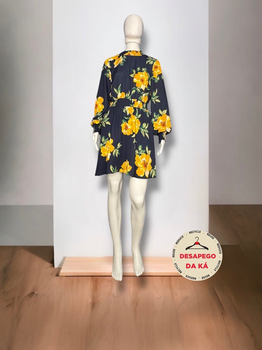 Vestido ML Flor Marinho, Azul-marinho, tamanho G — foto 3