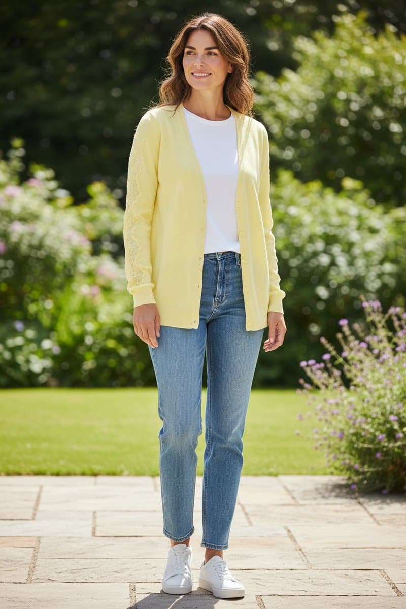 Cardigan Amarelo Abrand M, A.Brand, Amarelo, tamanho M — foto 2
