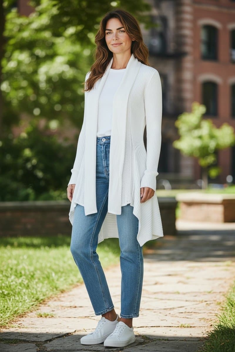Cardigan Off Tricot Sacada, Sacada, Branco, tamanho UN — foto 2