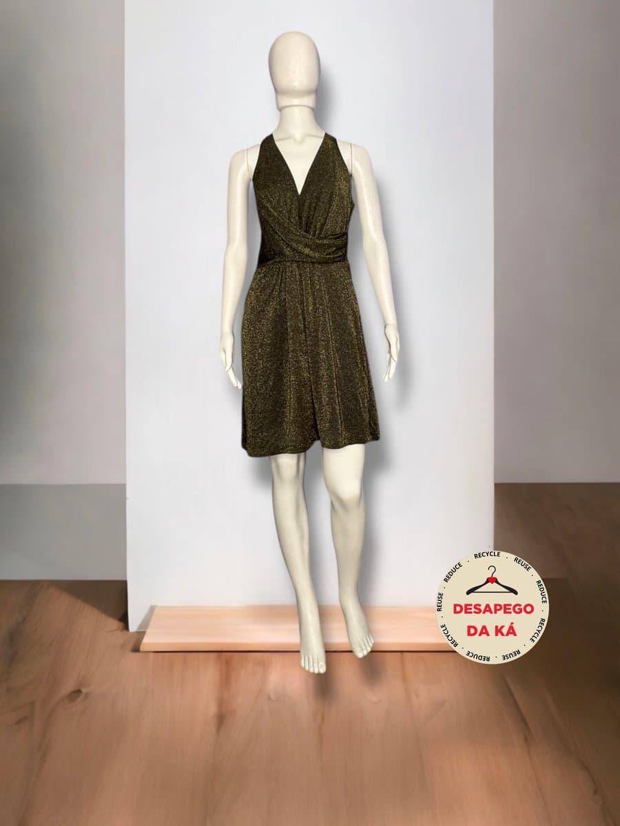 Vestido Shoulder M Lurex, Verde-musgo, tamanho M — foto 3