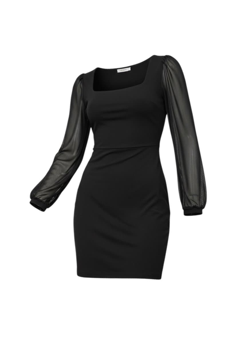 Vestido Preto Tubo ML Tule M, Preto, tamanho M