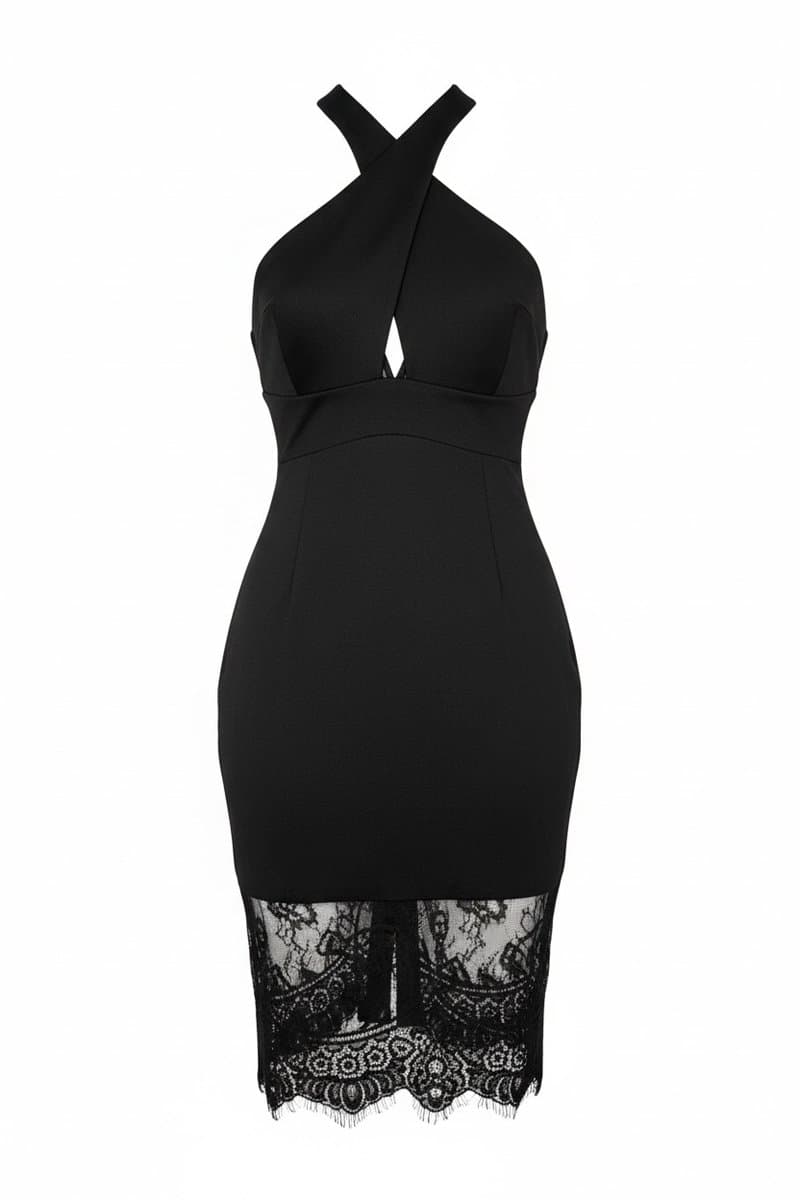 Vestido Tubo Preto C Renda Johnjohn P, John John, Preto, tamanho P