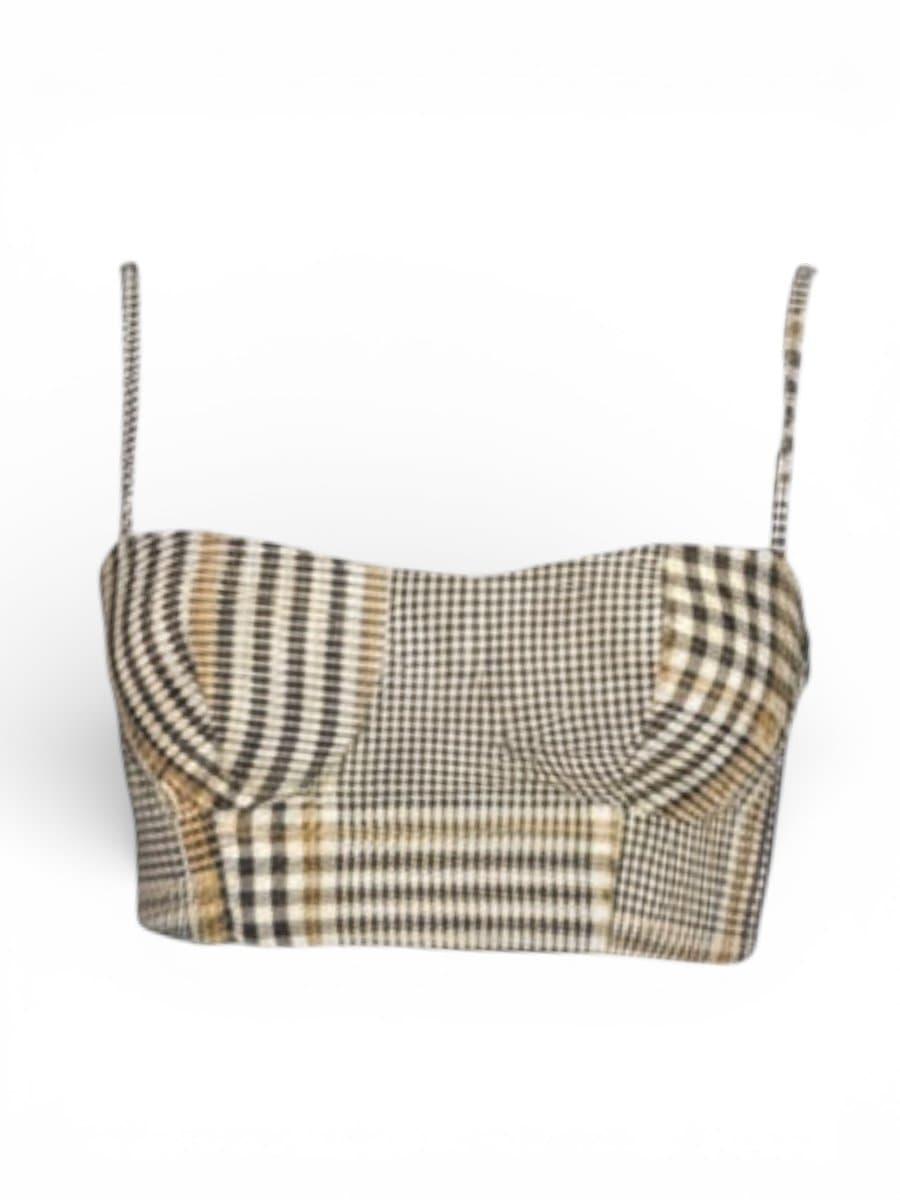 Top Cropped Xadrez Myft, Myft, Estampada, tamanho PP