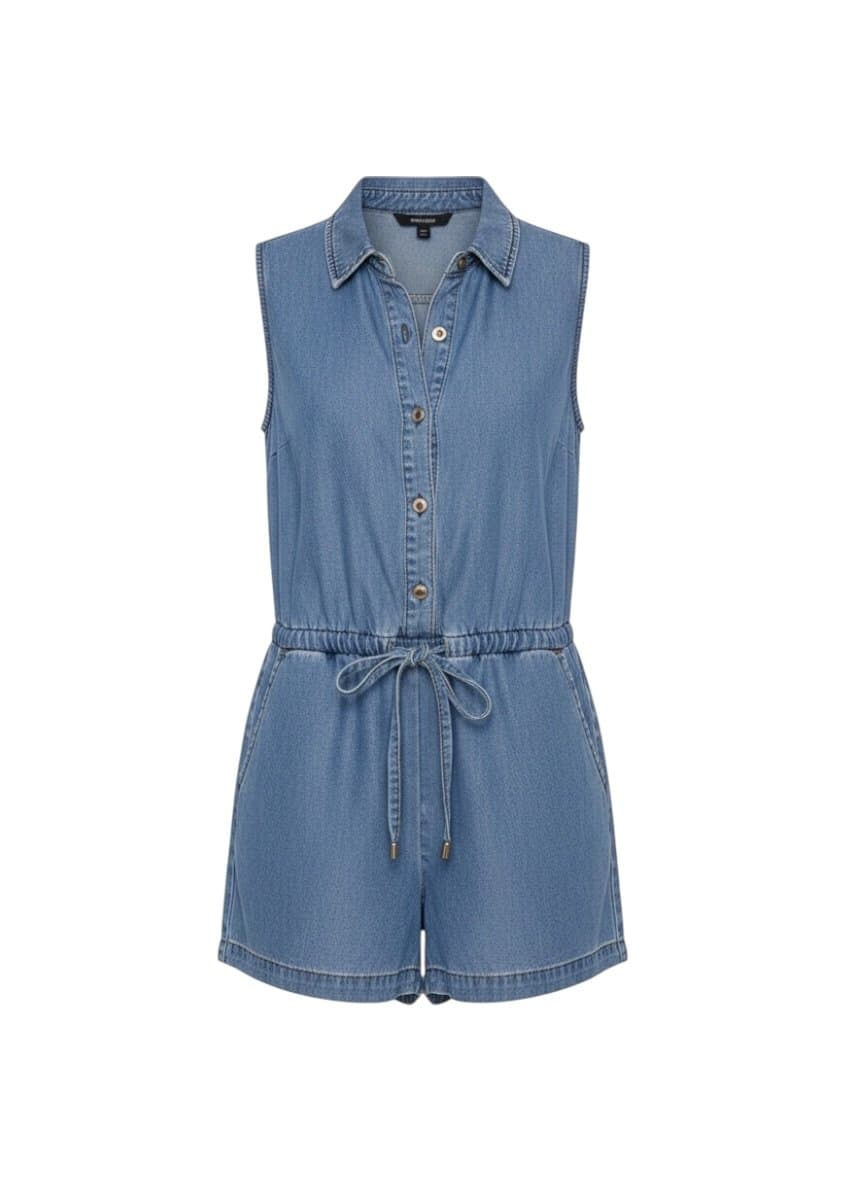 Macaquinho Jeans Forever 21, Forever 21, Azul, tamanho P