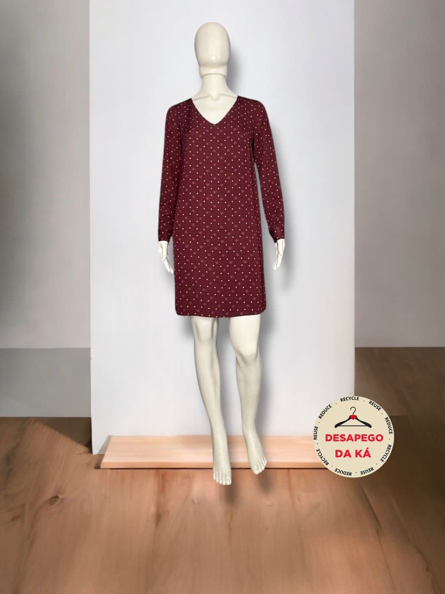 Vestido ML Marsala Estampa Lenço Tommy PP, Tommy Hilfiger, Bordô, tamanho PP — foto 3