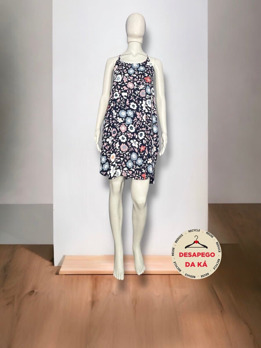 Vestido Marinho Estampa Flor Loft PP, Loft 747, Azul-marinho, tamanho PP — foto 3