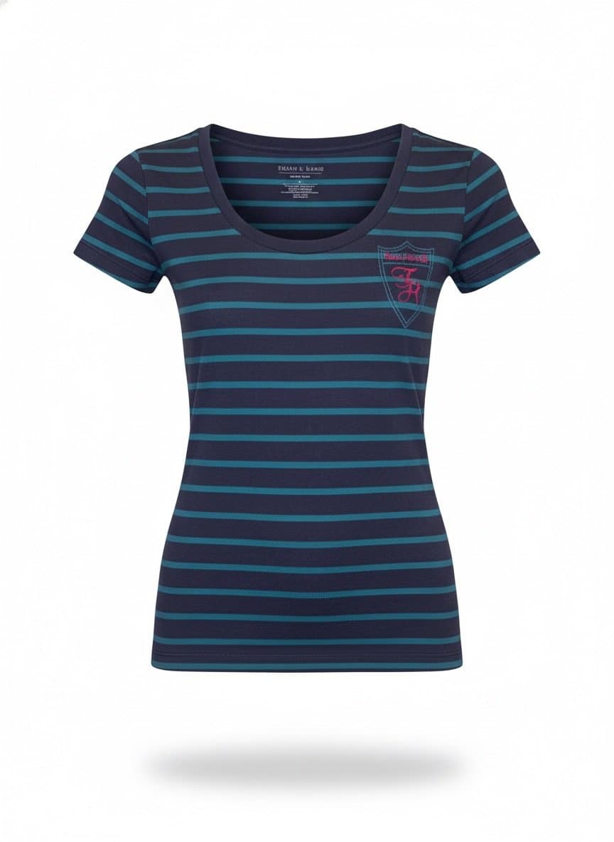 Tee Listras Tommy P Verde/Marinho, Tommy Hilfiger, Verde, tamanho P