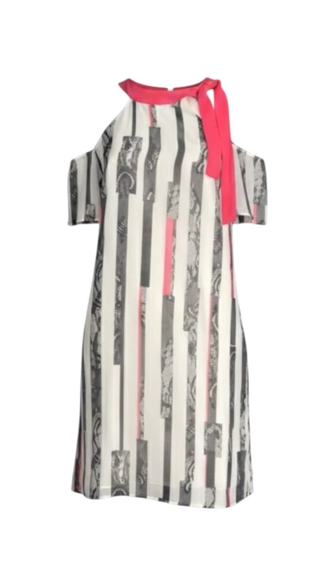 Vestido Curto Listra Off /Cinza Armani M, Armani, Branco, tamanho M