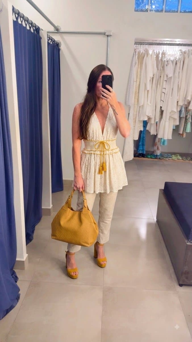 Bata Off Laise com Lurex India Fashion, Branco, tamanho M — foto 4