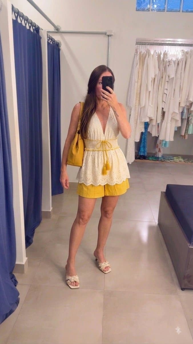 Bata Off Laise com Lurex India Fashion, Branco, tamanho M — foto 3