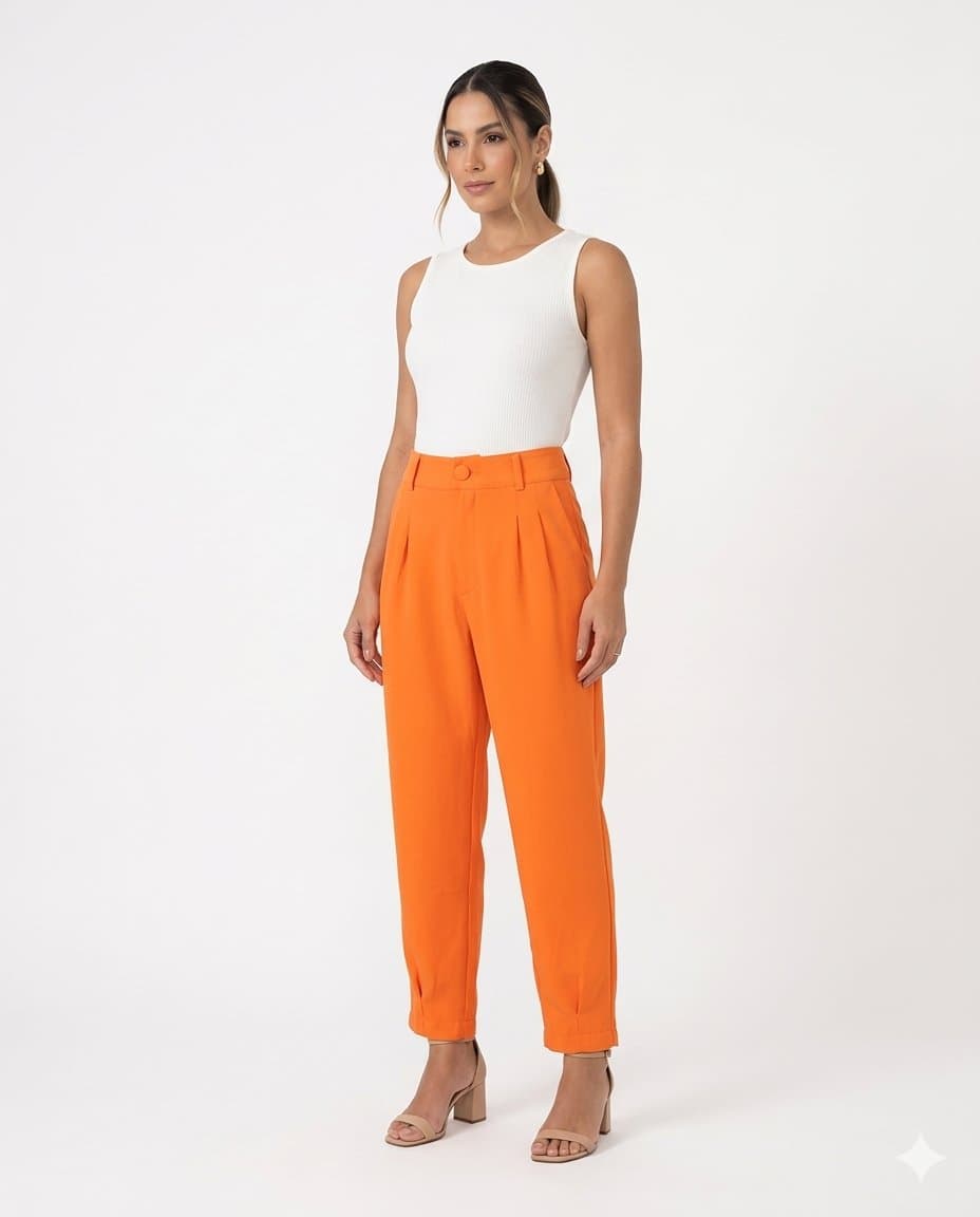 Calça Coral Elise M, Coral, tamanho M — foto 2