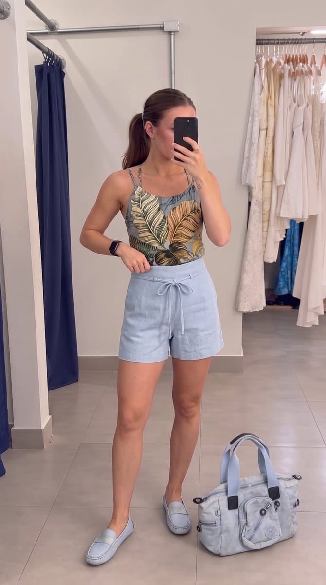 Shorts Azul Bebê Girrah, Azul-claro, tamanho P — foto 4