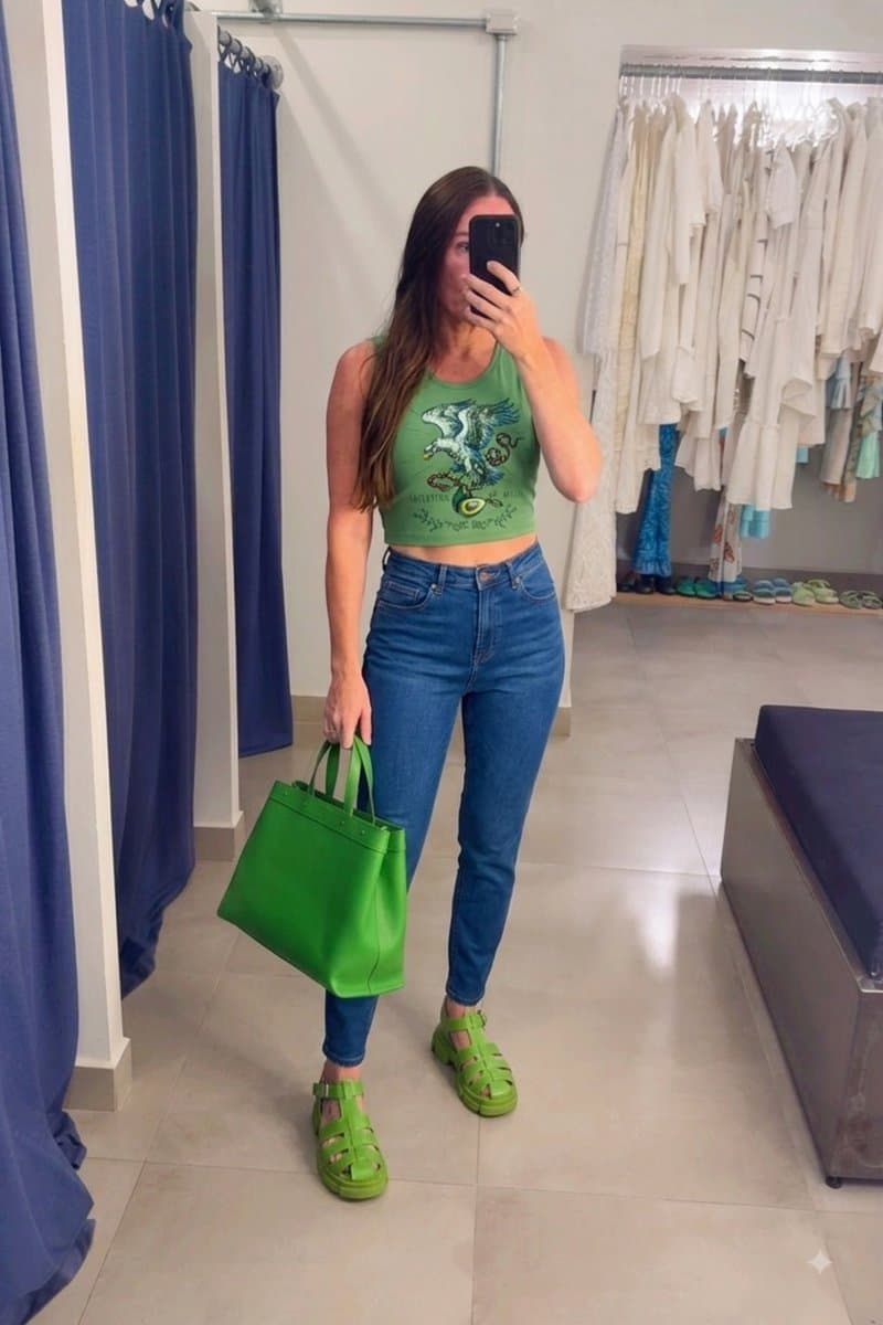 Bolsa Sacola Couro Verde Arezzo, Arezzo, Verde, tamanho Não informado — foto 3