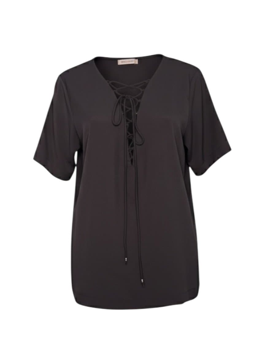 Tee Preta Cordão Mas Animale 44, Mas Animale, Preto, tamanho 44