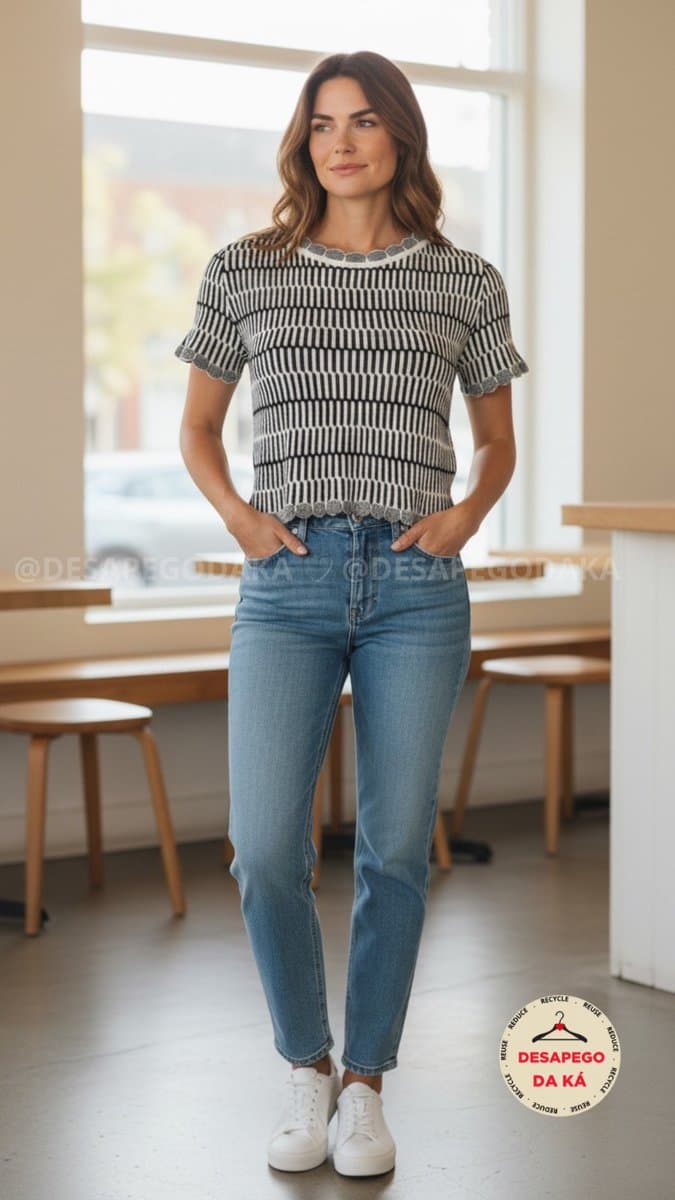 Cropped Tricot PB Popup PP, Preto, tamanho PP — foto 2