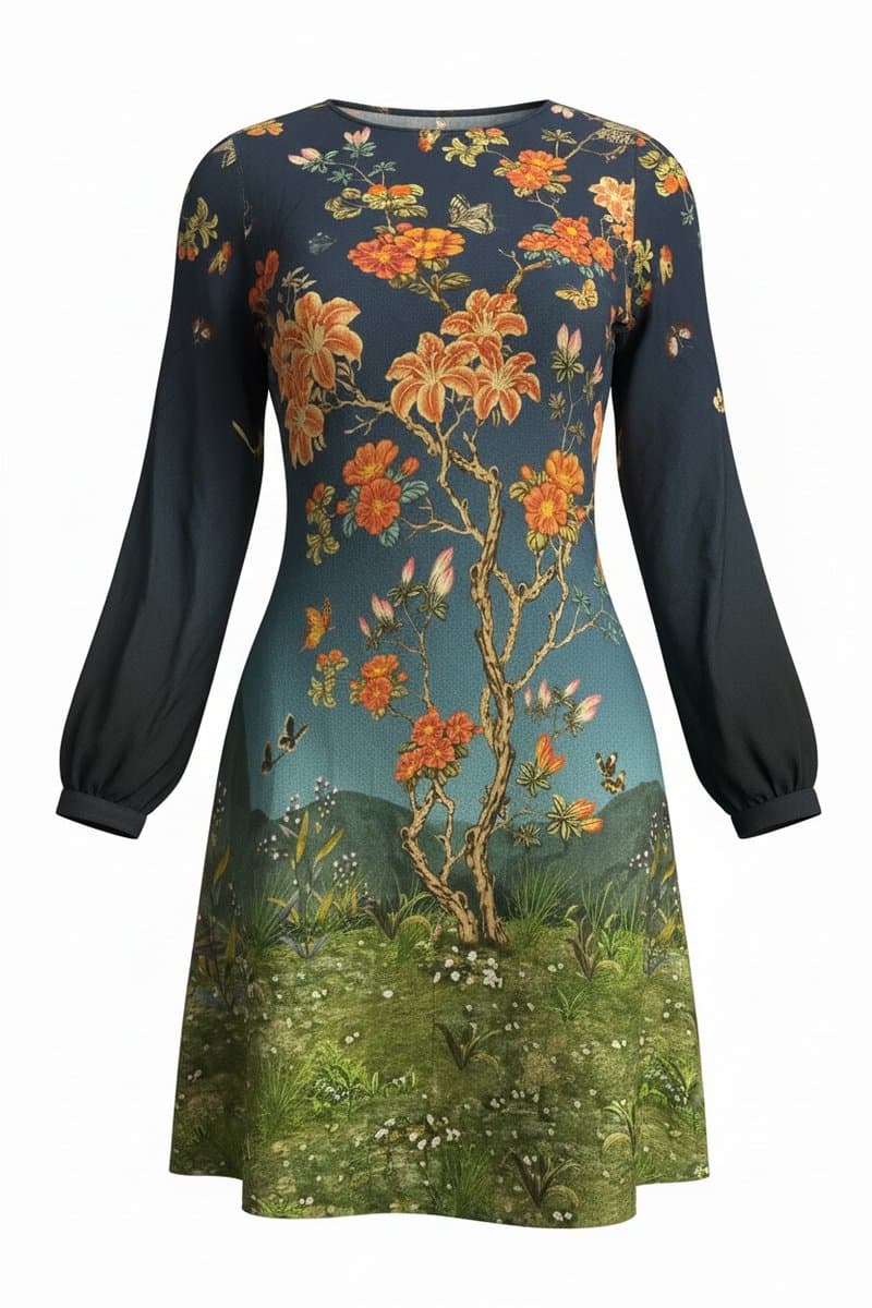 Vestido Curto Farm ML Estampa Flor Off, Farm, Branco, tamanho M