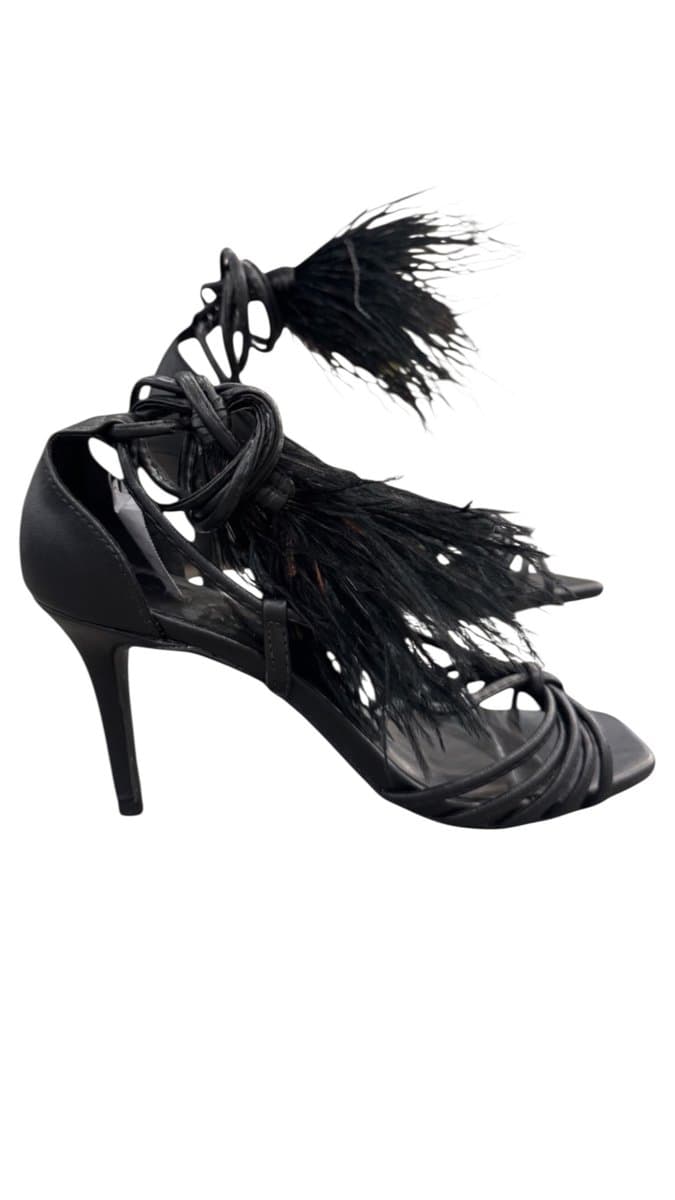 Sandália Preta Specchio Brand 36 Plumas, Specchio, Preto, tamanho 36