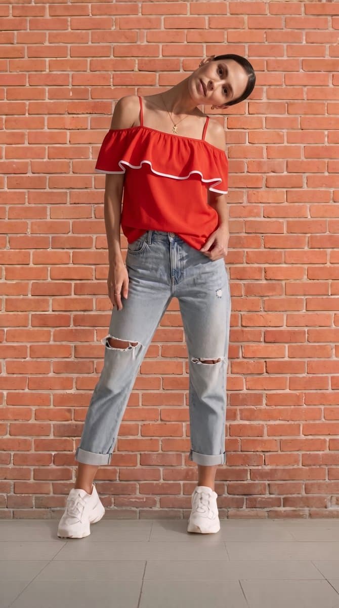 Blusa Vermelha/Off Shop 505 40, Vermelho, tamanho 40 — foto 2