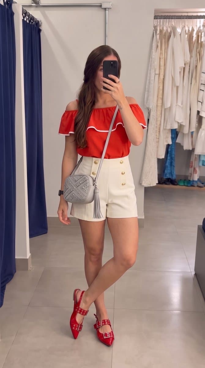 Blusa Vermelha/Off Shop 505 40, Vermelho, tamanho 40 — foto 4