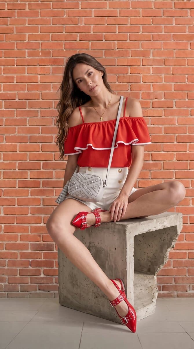 Blusa Vermelha/Off Shop 505 40, Vermelho, tamanho 40 — foto 3