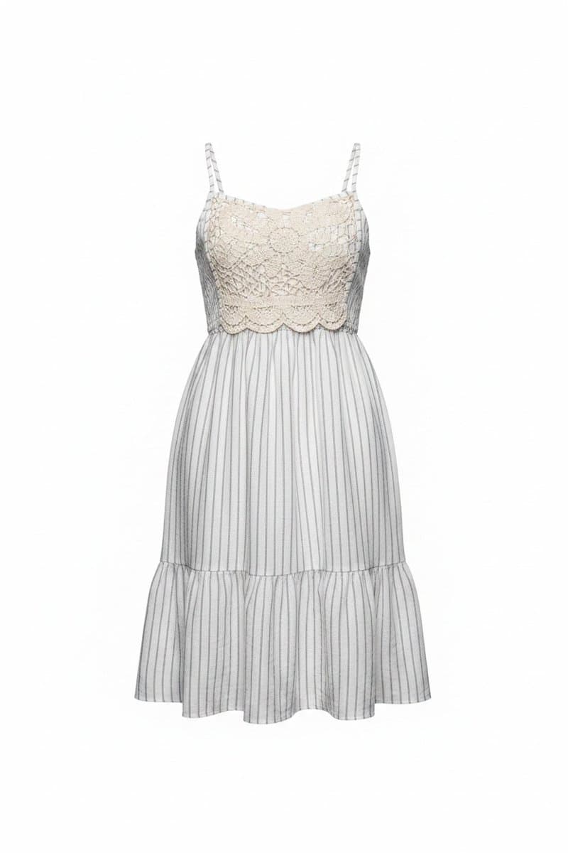 Vestido Off Listas Cinza + Renda Zara, Zara, Branco, tamanho 46367
