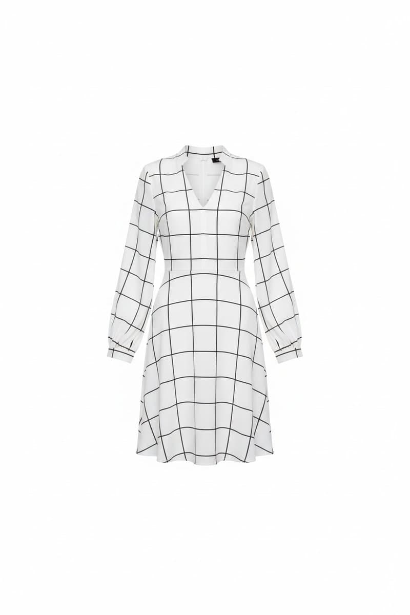 Vestido ML Xadrez Off FYI, FYI, Branco, tamanho M