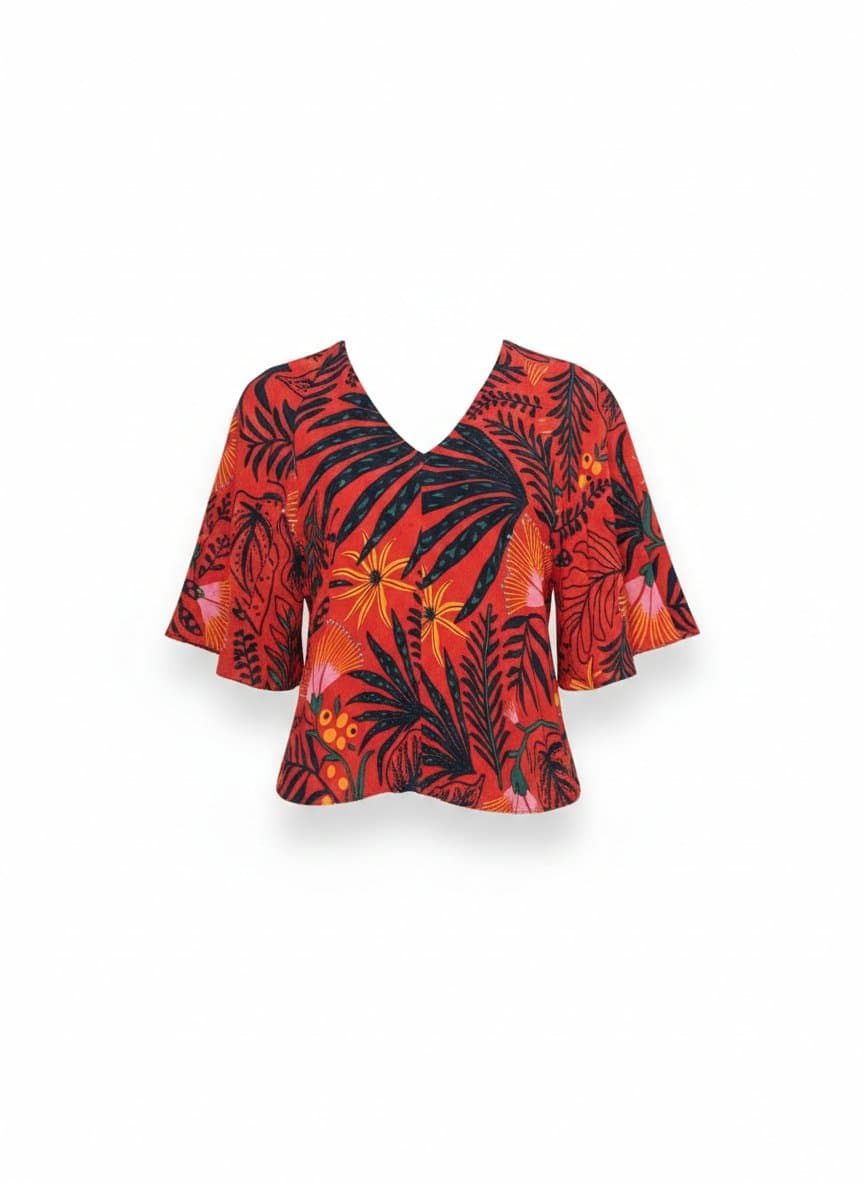 Blusa Estampa Vermelha Cantao M, Cantão, Vermelho, tamanho M