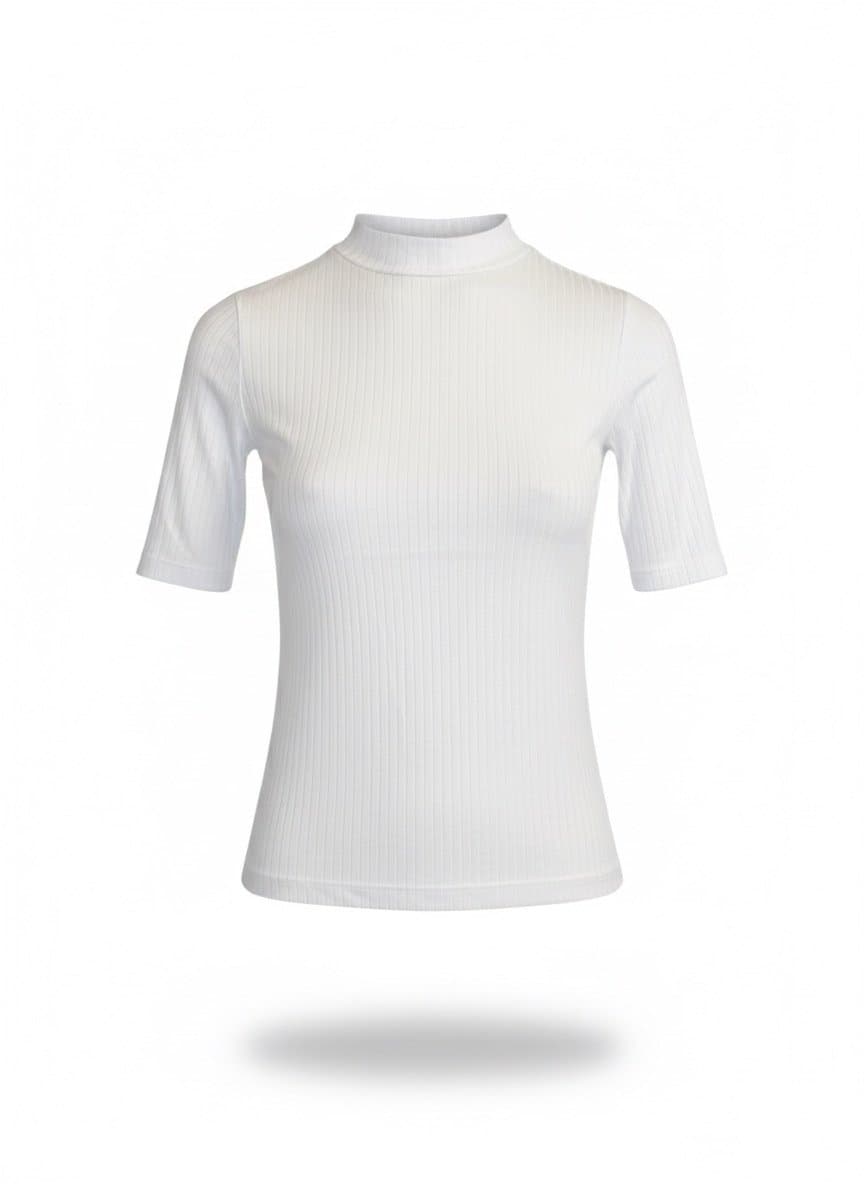 Blusa MC Canelada Branca Linha Leve P, Branco, tamanho P