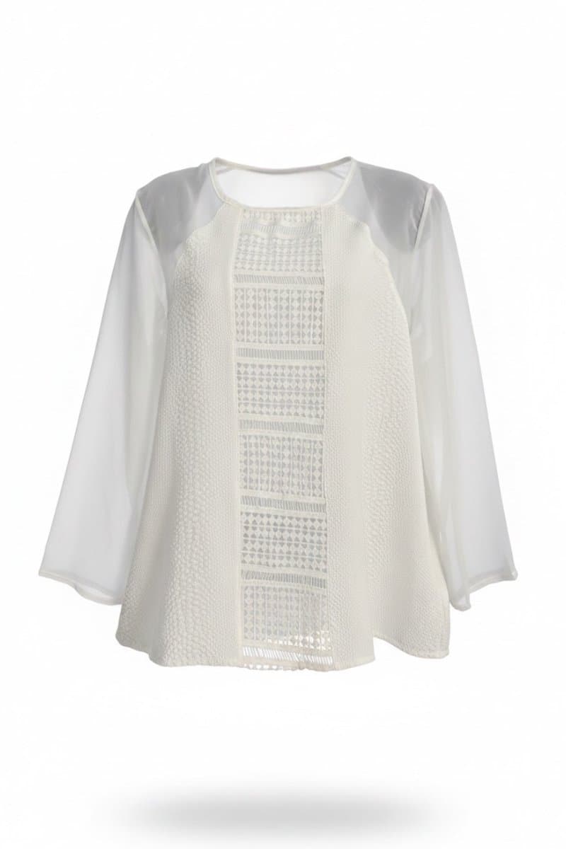 Blusa ML Off Renda/Textura Colcci, Colcci, Branco, tamanho G