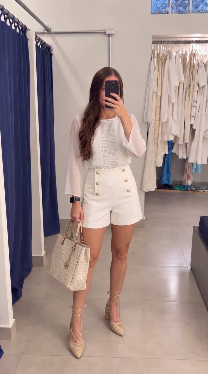 Blusa ML Off Renda/Textura Colcci, Colcci, Branco, tamanho G — foto 4