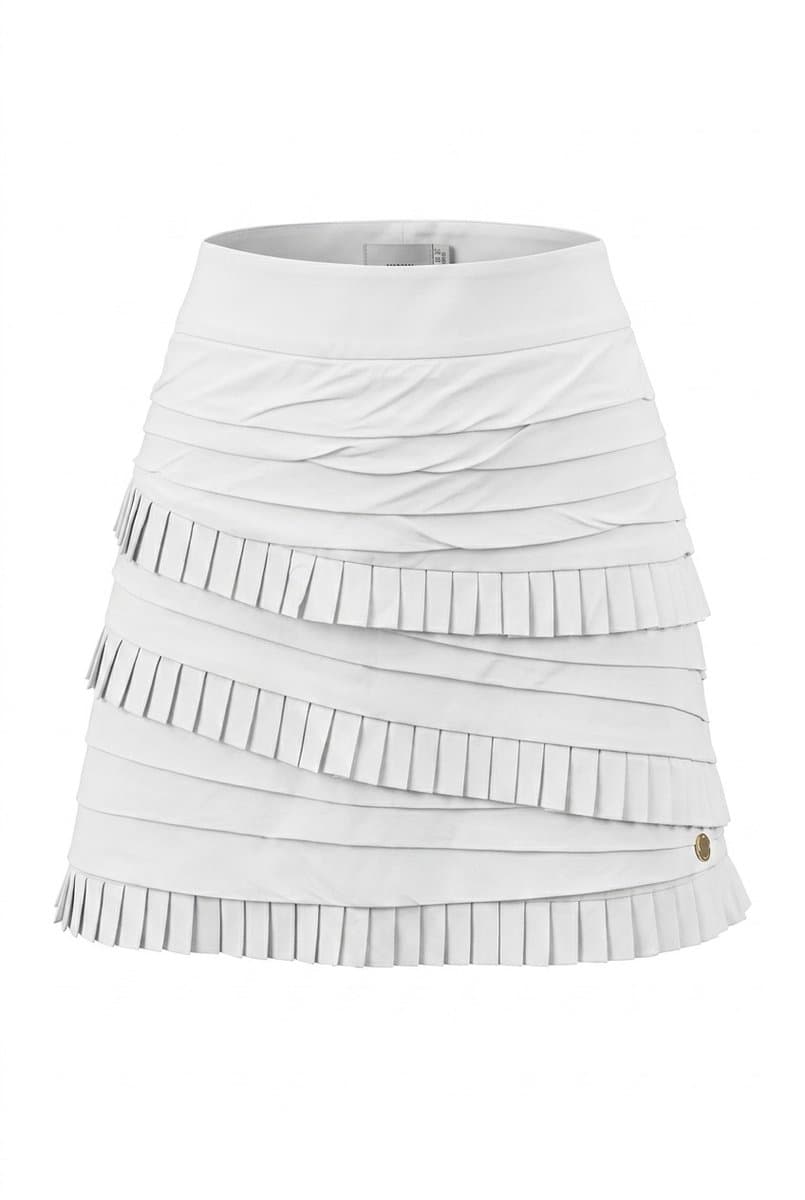 Saia Branca Plissados Jusi Negrao, Branco, tamanho 40