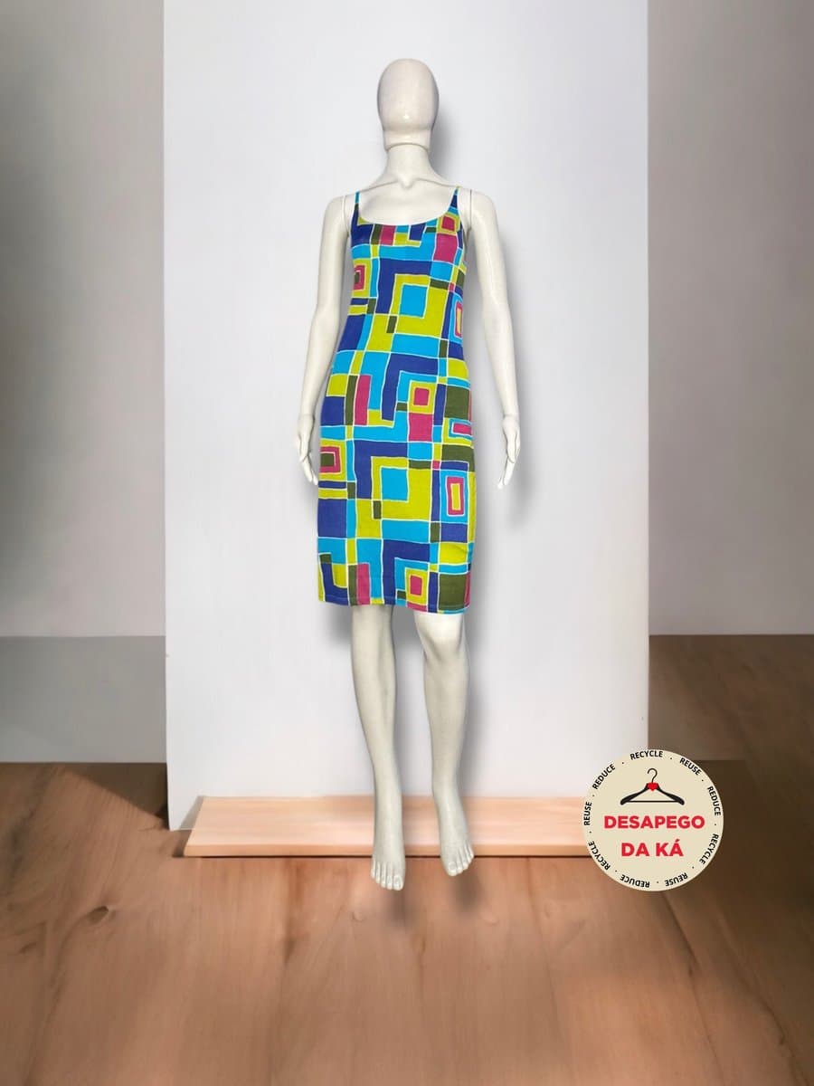 Vestido Midi Colorido Patrimonium P, Estampada, tamanho P — foto 3