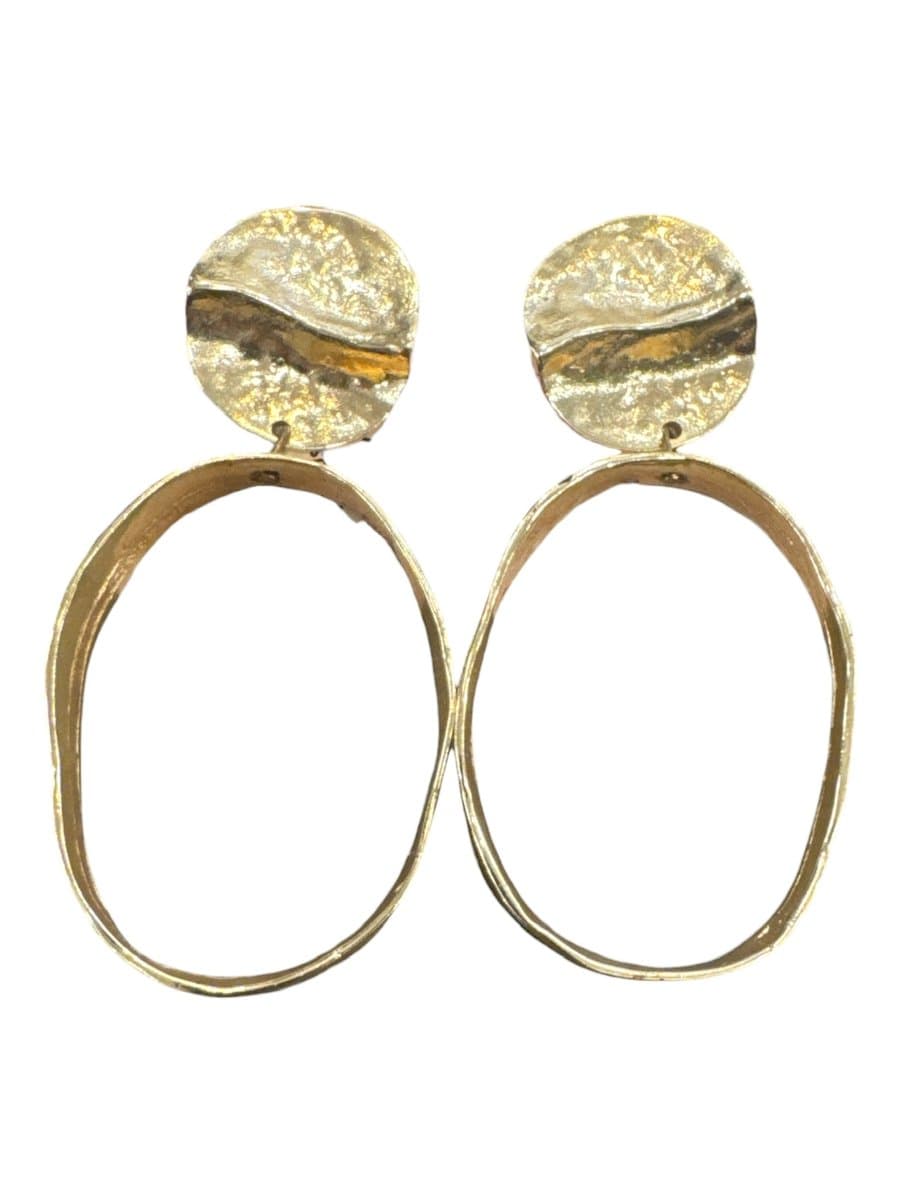 Brinco Dourado Bola/Oval, Dourado, tamanho Não informado