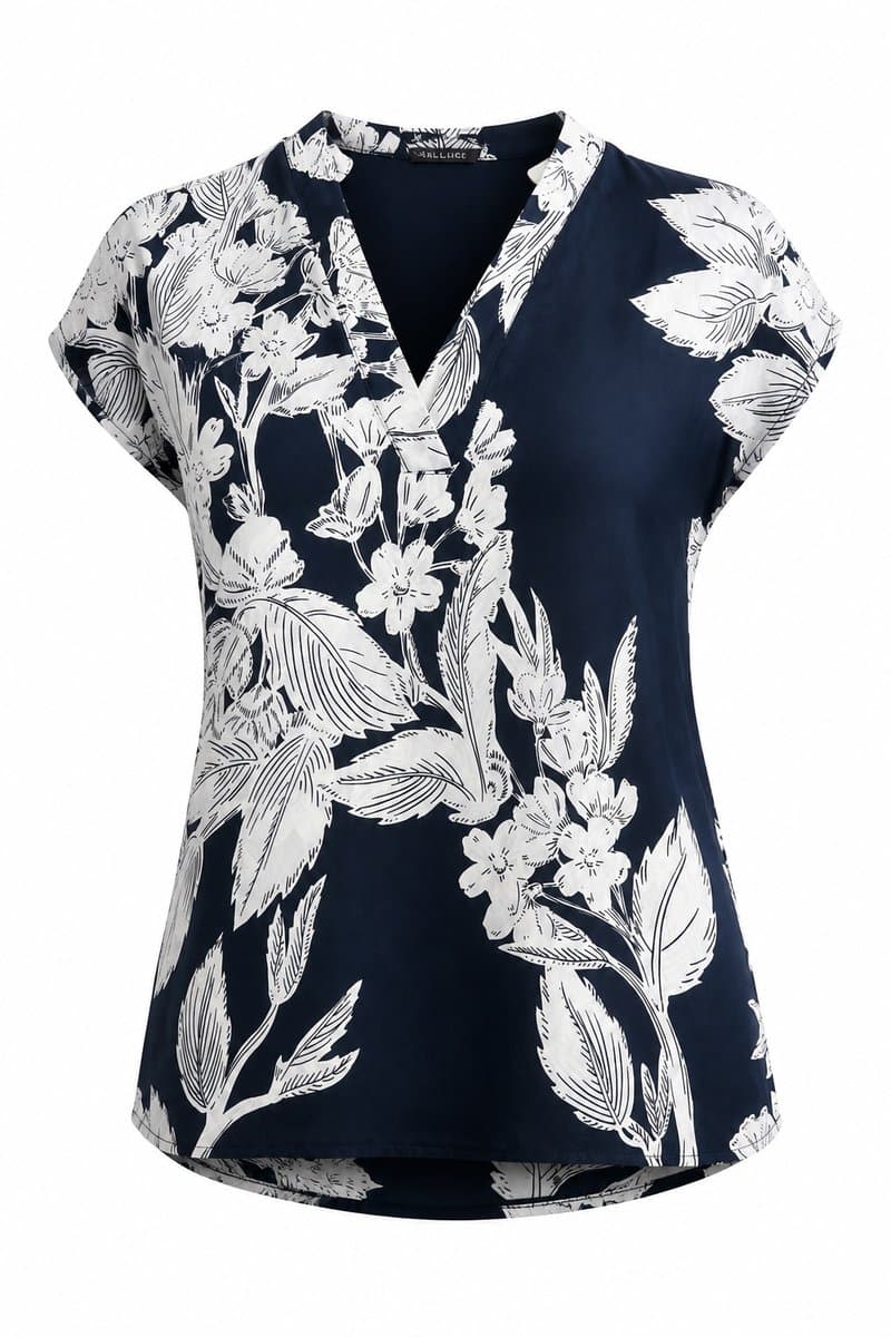 Blusa Estampa Folhagens PB Ak Urban, Preto, tamanho 40