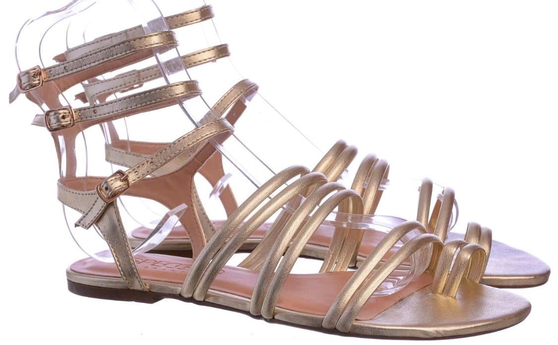 Rasteira Dourada Specchio Brand, Specchio, Dourado, tamanho 36