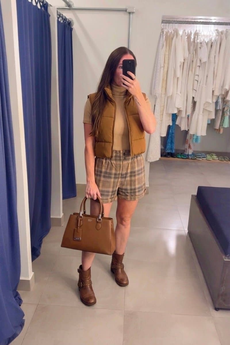Colete Cropped Nylon Marrom, Marrom, tamanho P — foto 3
