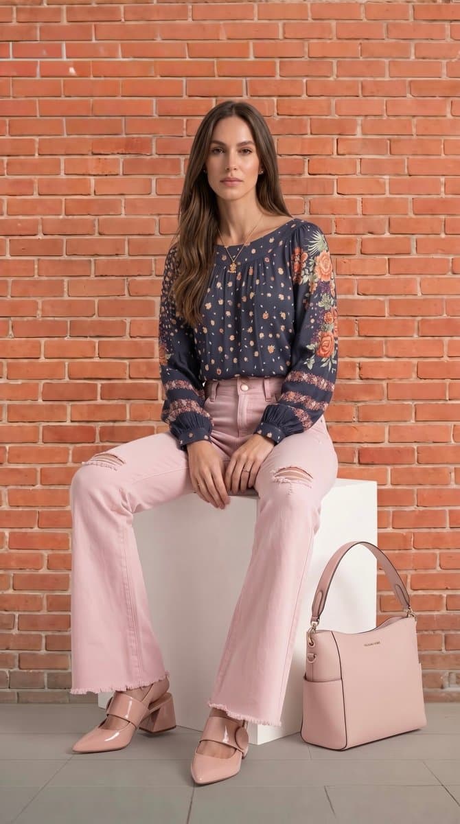 Calça Sarja Rose Mas Animale 38, Mas Animale, Rosa, tamanho 38 — foto 3