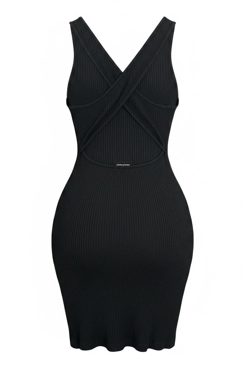 Vestido Preto Malha Canelada Johnjohn, John John, Preto, tamanho P — foto 3