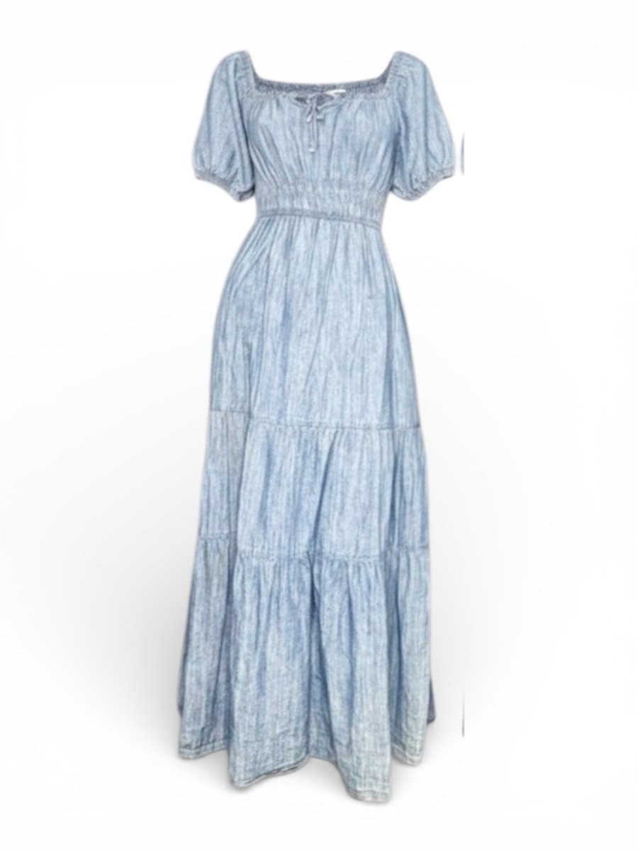 Vestido Longo Jeans Bluesteel P, Bluesteel, Azul, tamanho P