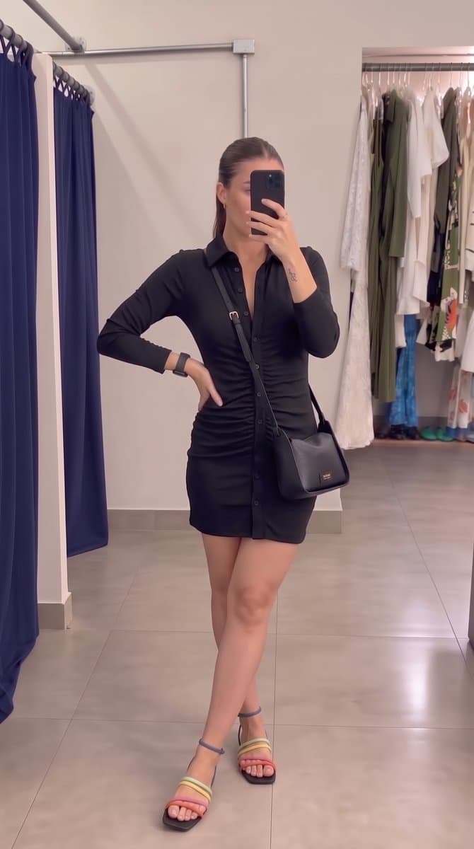 Chemise Preta Tova ML P, Tova, Preto, tamanho P — foto 3