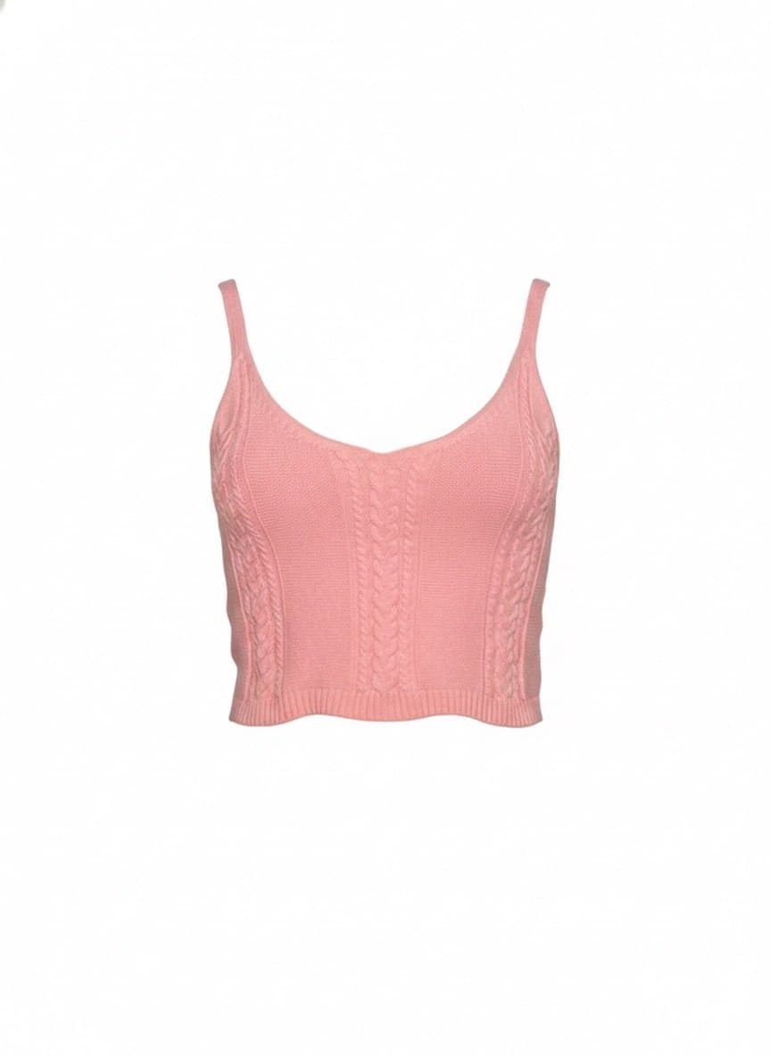 Top Tricô Rosa, Rosa, tamanho P