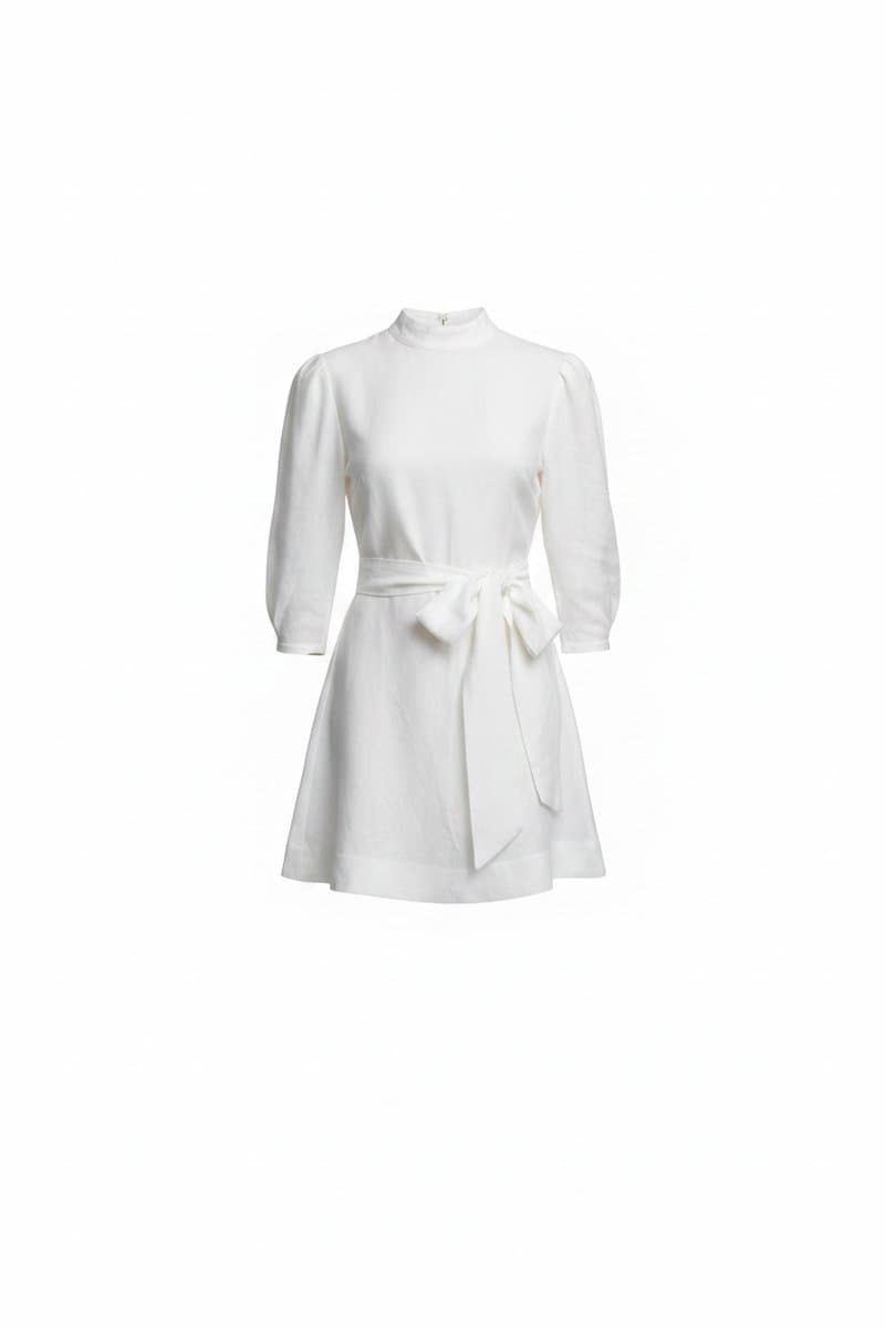Vestido Curto ML Off 100% Linho Zoe - com Etiqueta, Zoe, Branco, tamanho 42