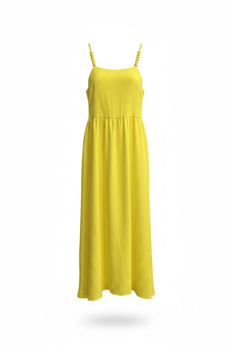 Vestido Longo Amarelo Alça Bolas Cortelle, Cortelle, Amarelo, tamanho G