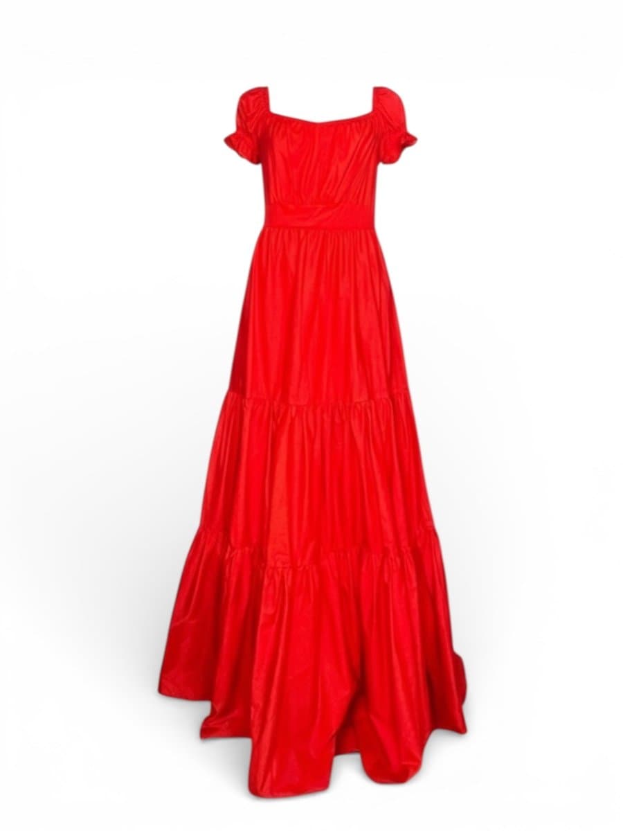 Vestido Longo Vermelho Carlota Costa G, Carlota Costa, Vermelho, tamanho G