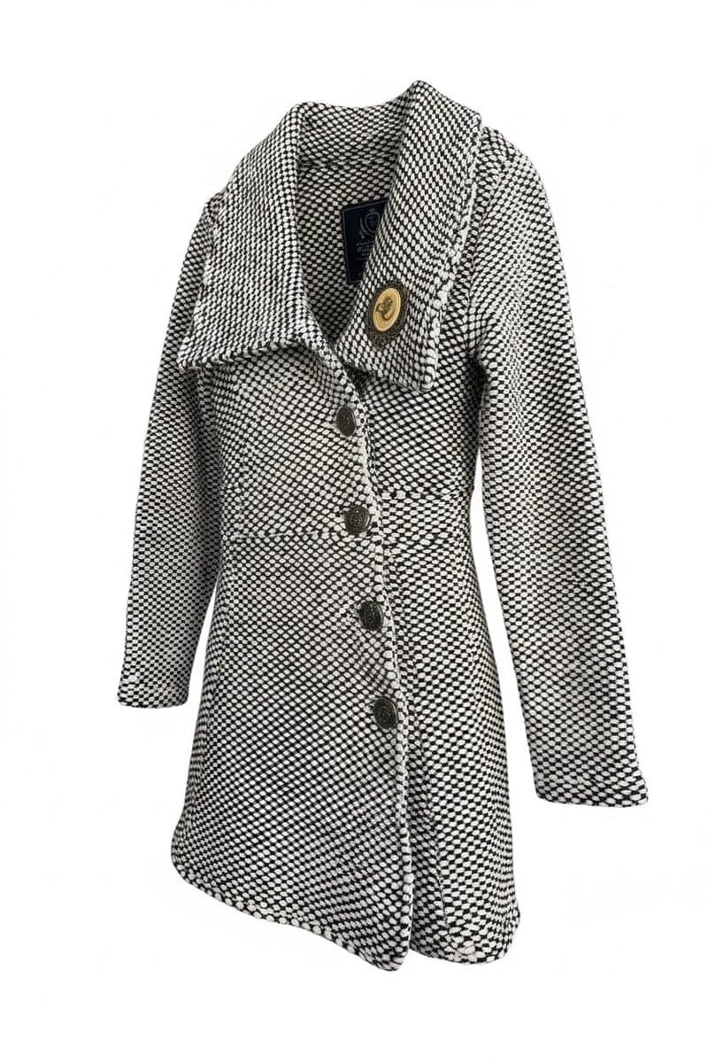 Trench Coat Lã Preto e Branco Carmim, Carmim, Preto, tamanho G