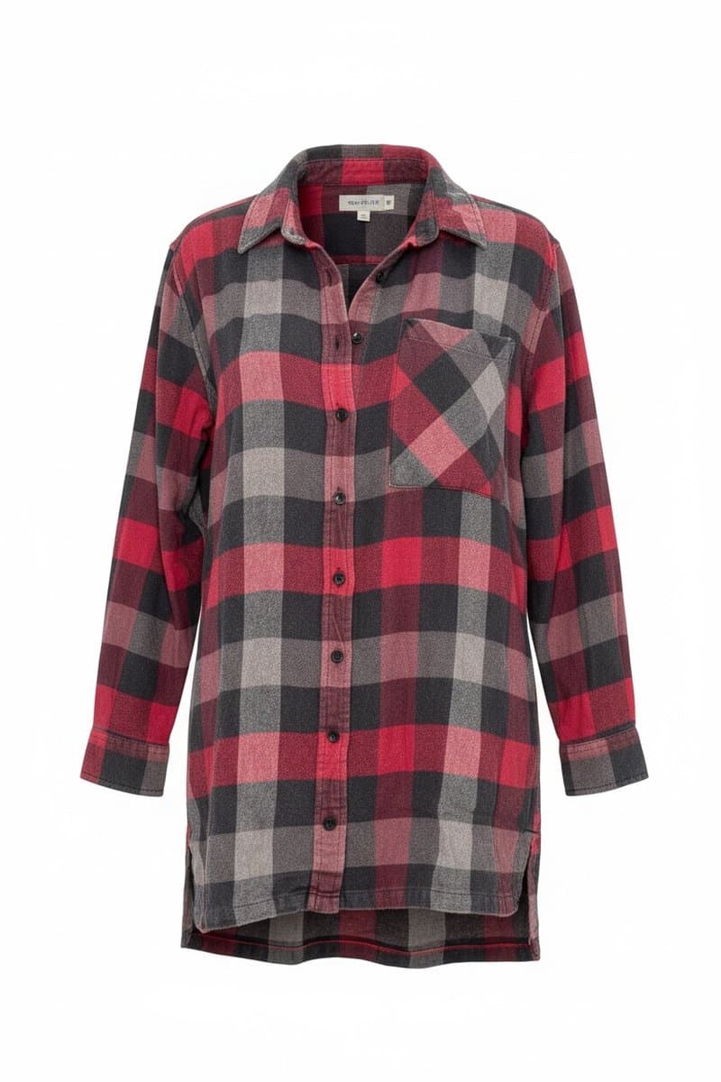 Camisa Xadrez Forever 21 Cinza/Vermelha P, Forever 21, Cinza, tamanho P