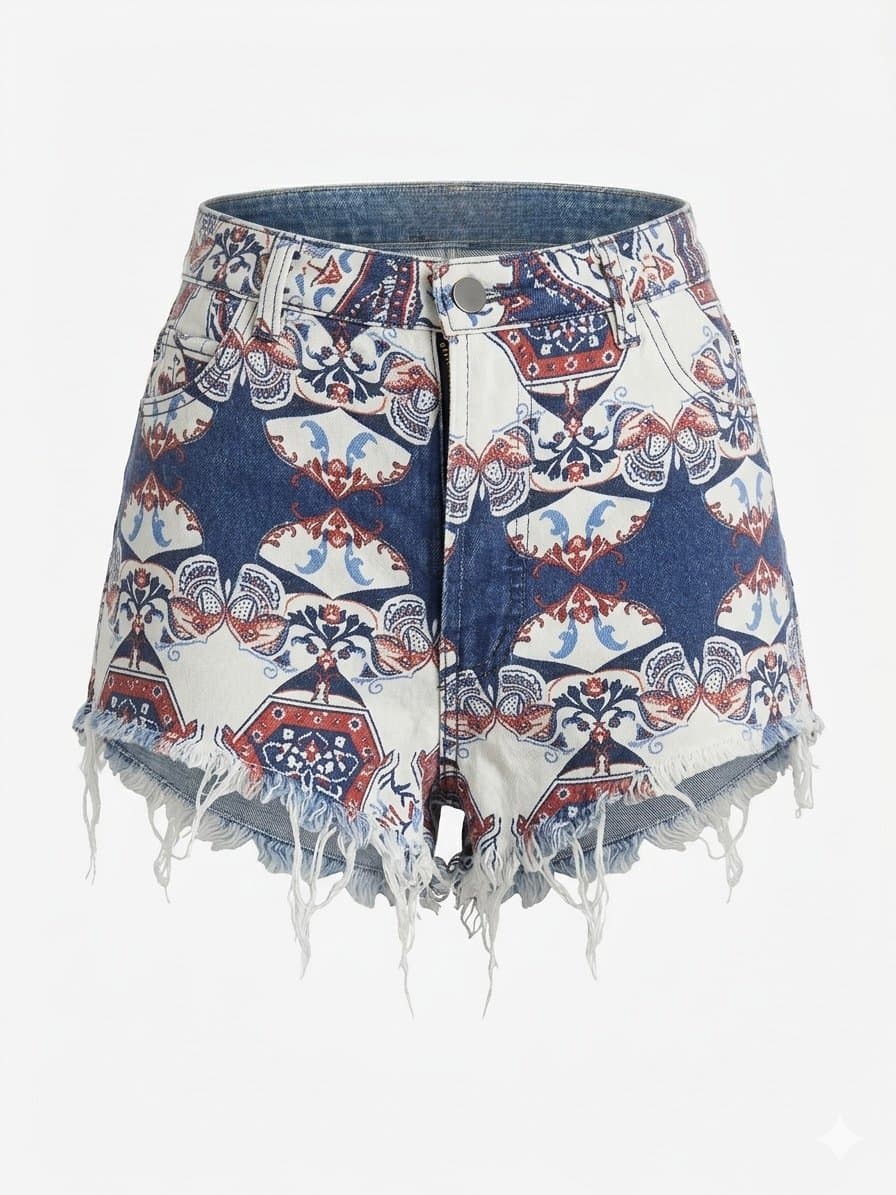 Shorts Estampa Marinho Farm 42, Farm, Azul-marinho, tamanho 42